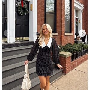 Reformation lookalike polka dot mini dress